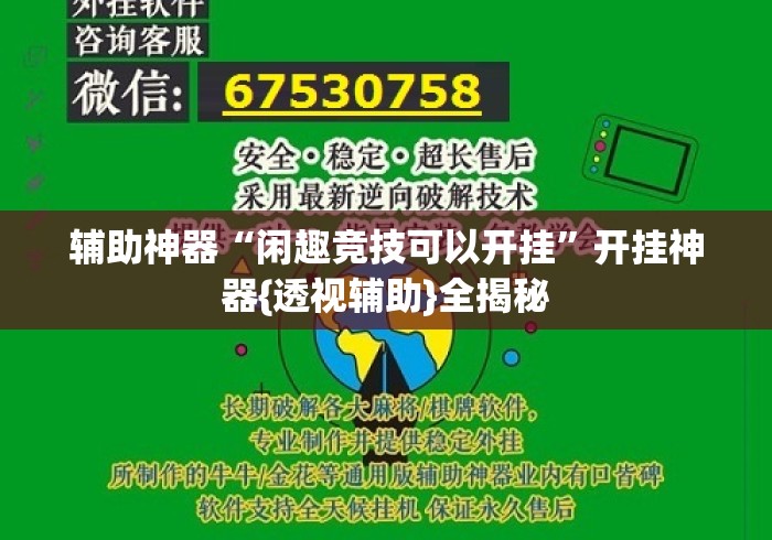 辅助神器“闲趣竞技可以开挂	”开挂神器{透视辅助}全揭秘