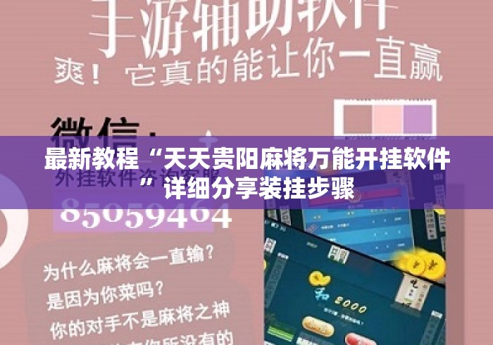 最新教程“天天贵阳麻将万能开挂软件”详细分享装挂步骤