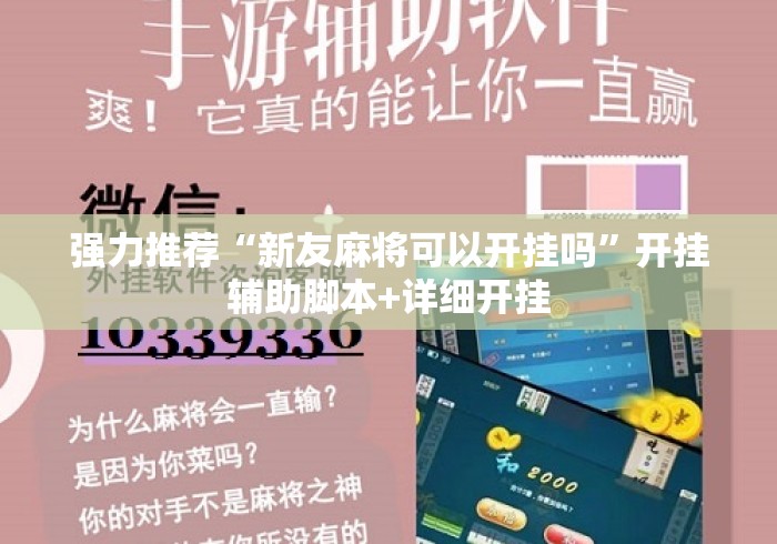 强力推荐“新友麻将可以开挂吗”开挂辅助脚本+详细开挂