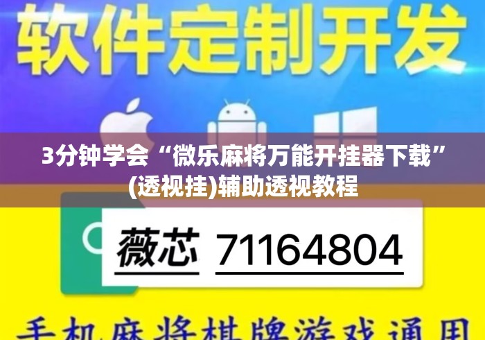 3分钟学会“微乐麻将万能开挂器下载	”(透视挂)辅助透视教程