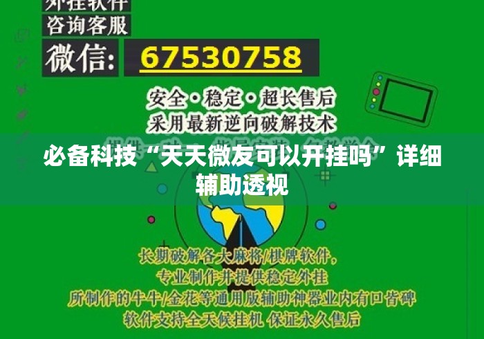 必备科技“天天微友可以开挂吗”详细辅助透视
