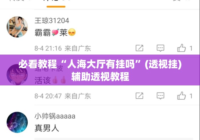 必看教程“人海大厅有挂吗”(透视挂)辅助透视教程