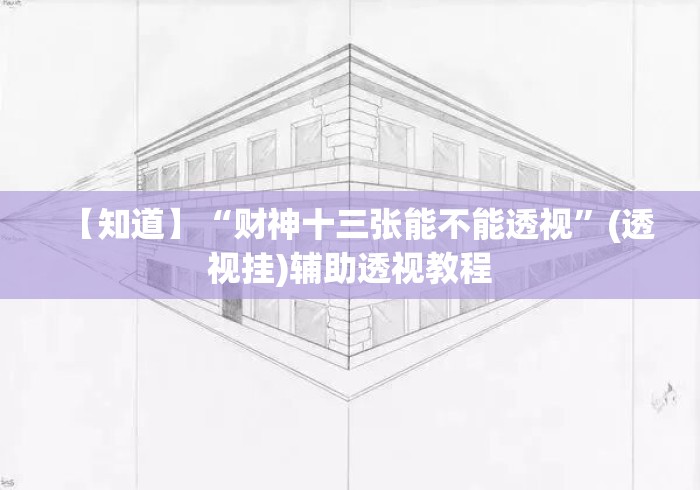 【知道】“财神十三张能不能透视”(透视挂)辅助透视教程