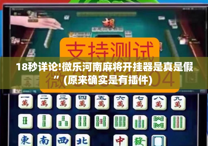 18秒详论!微乐河南麻将开挂器是真是假	”(原来确实是有插件) 