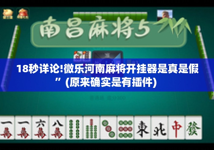 18秒详论!微乐河南麻将开挂器是真是假”(原来确实是有插件) 