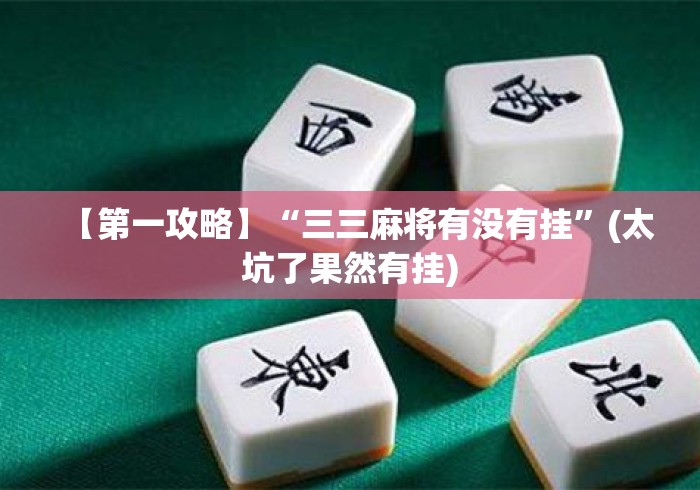 【第一攻略】“三三麻将有没有挂”(太坑了果然有挂)