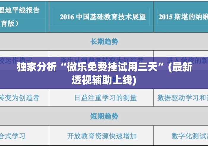 独家分析“微乐免费挂试用三天”(最新透视辅助上线)