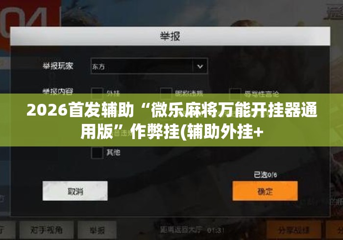 2026首发辅助“微乐麻将万能开挂器通用版”作弊挂(辅助外挂+