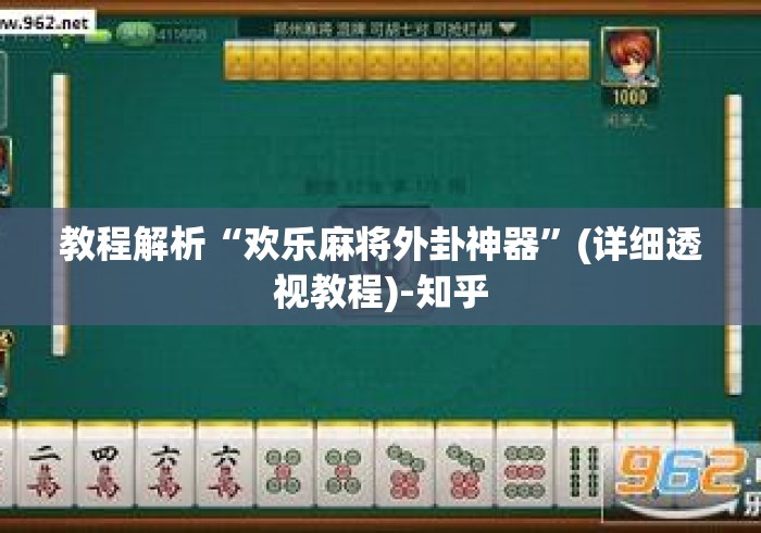 教程解析“欢乐麻将外卦神器”(详细透视教程)-知乎