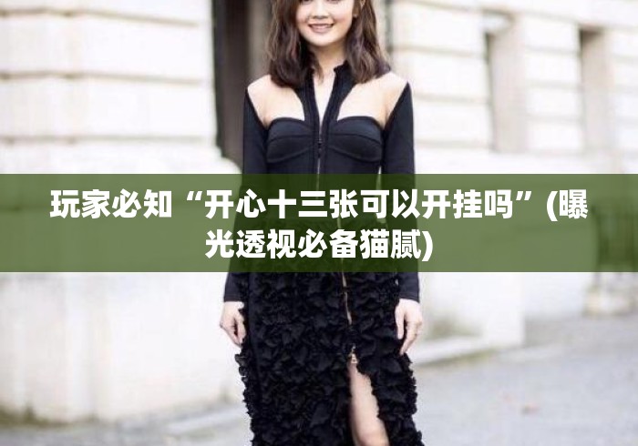 玩家必知“开心十三张可以开挂吗”(曝光透视必备猫腻)