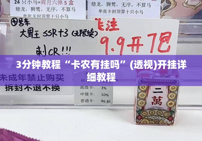 3分钟教程“卡农有挂吗”(透视)开挂详细教程