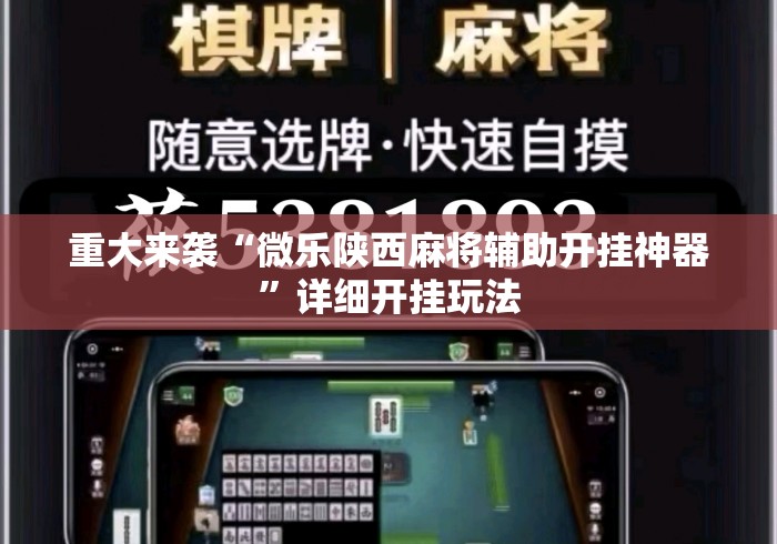 重大来袭“微乐陕西麻将辅助开挂神器”详细开挂玩法