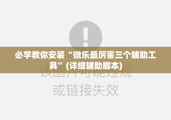 必学教你安装“微乐最厉害三个辅助工具”(详细辅助脚本)