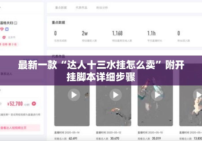 最新一款“达人十三水挂怎么卖”附开挂脚本详细步骤