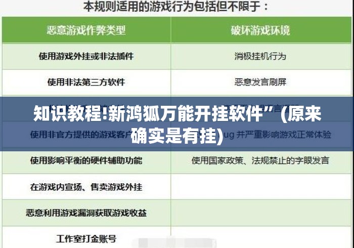知识教程!新鸿狐万能开挂软件”(原来确实是有挂)