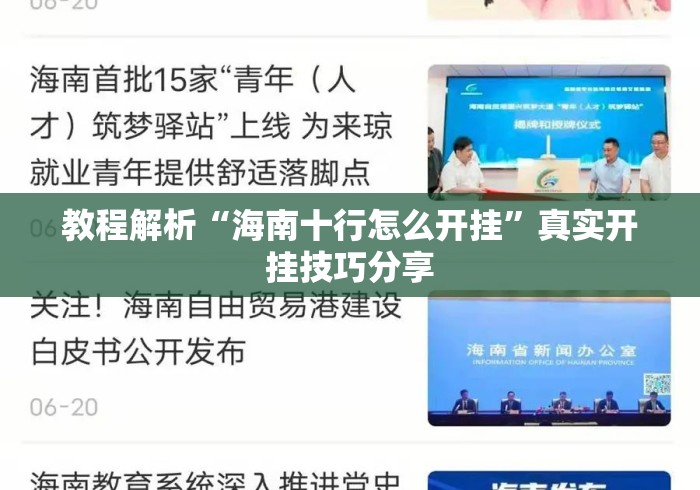 教程解析“海南十行怎么开挂”真实开挂技巧分享