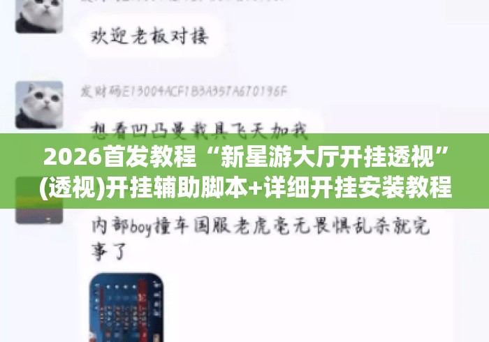 2026首发教程“新星游大厅开挂透视	”(透视)开挂辅助脚本+详细开挂安装教程
