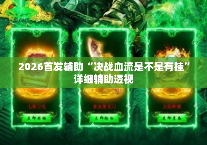 2026首发辅助“决战血流是不是有挂”详细辅助透视