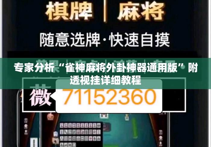 专家分析“雀神麻将外卦神器通用版	”附透视挂详细教程