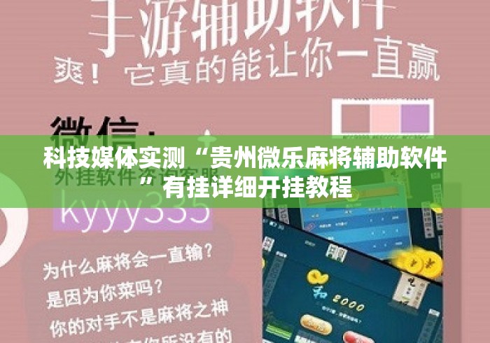 科技媒体实测“贵州微乐麻将辅助软件	”有挂详细开挂教程