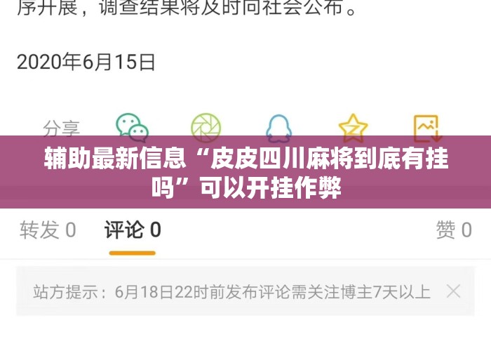 辅助最新信息“皮皮四川麻将到底有挂吗”可以开挂作弊