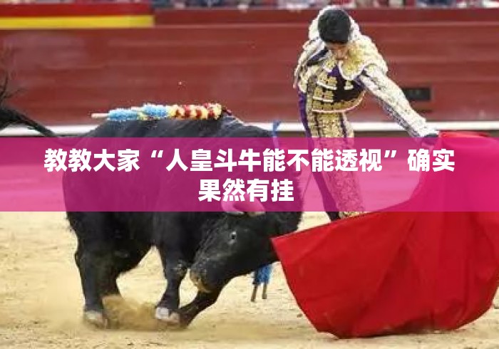 教教大家“人皇斗牛能不能透视”确实果然有挂 
