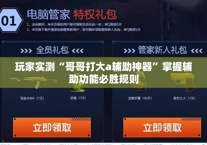 玩家实测“哥哥打大a辅助神器”掌握辅助功能必胜规则