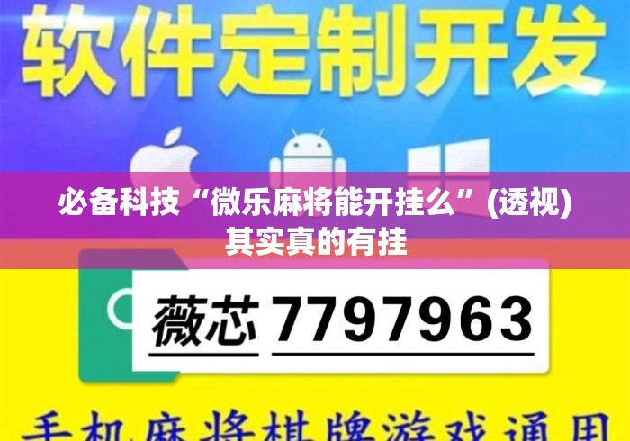 必备科技“微乐麻将能开挂么	”(透视)其实真的有挂