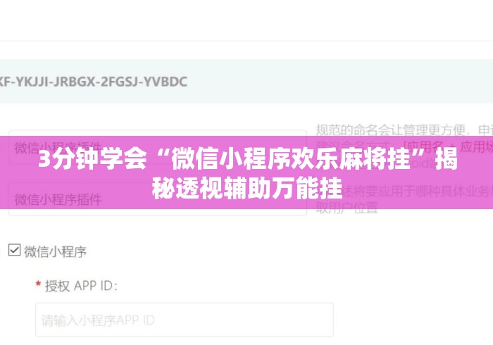 3分钟学会“微信小程序欢乐麻将挂”揭秘透视辅助万能挂