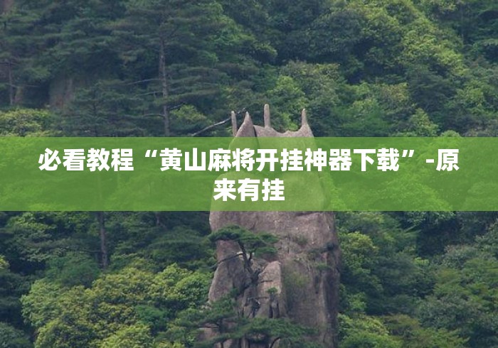 必看教程“黄山麻将开挂神器下载”-原来有挂