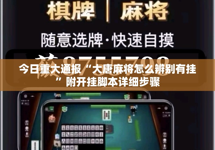 今日重大通报“大唐麻将怎么辨别有挂”附开挂脚本详细步骤