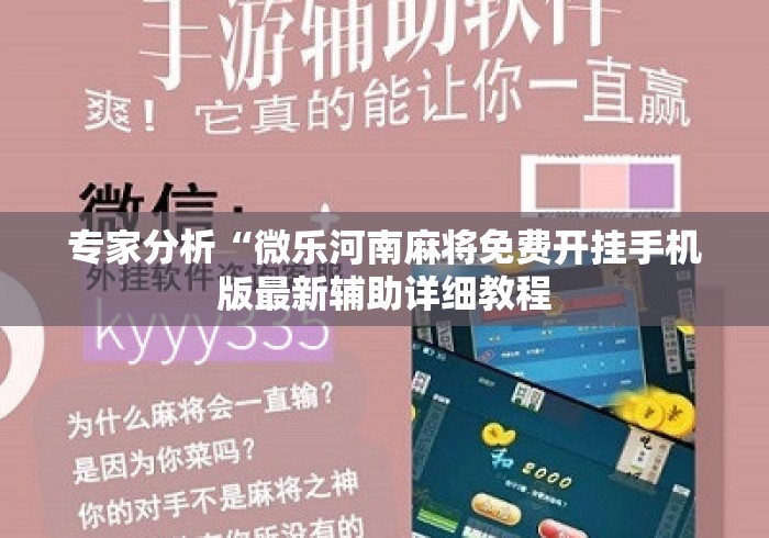 专家分析“微乐河南麻将免费开挂手机版最新辅助详细教程