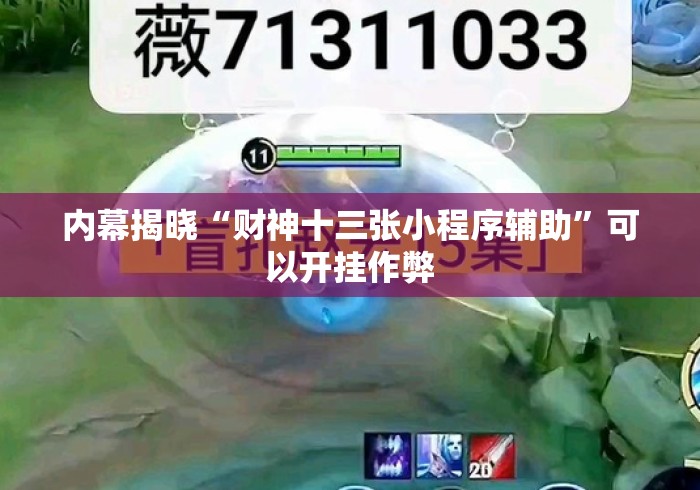 内幕揭晓“财神十三张小程序辅助”可以开挂作弊