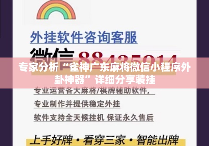 专家分析“雀神广东麻将微信小程序外卦神器	”详细分享装挂