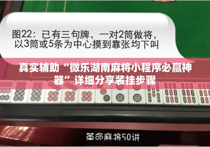 真实辅助“微乐湖南麻将小程序必赢神器”详细分享装挂步骤