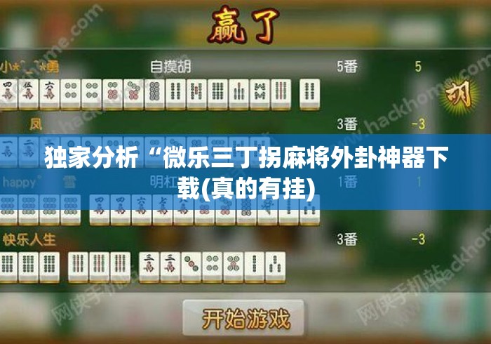 独家分析“微乐三丁拐麻将外卦神器下载(真的有挂)