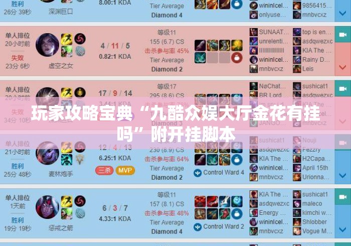 玩家攻略宝典“九酷众娱大厅金花有挂吗”附开挂脚本