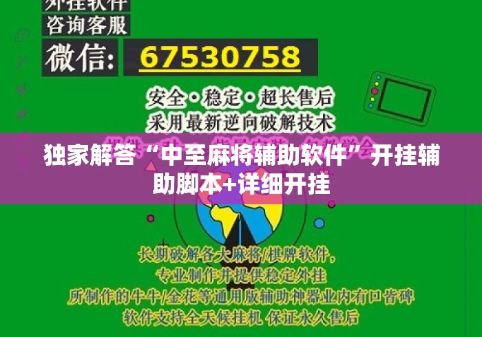 独家解答“中至麻将辅助软件”开挂辅助脚本+详细开挂
