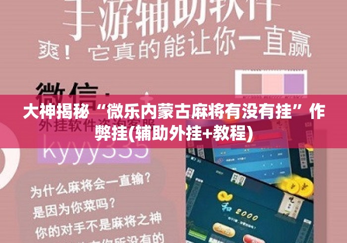 大神揭秘“微乐内蒙古麻将有没有挂	”作弊挂(辅助外挂+教程)