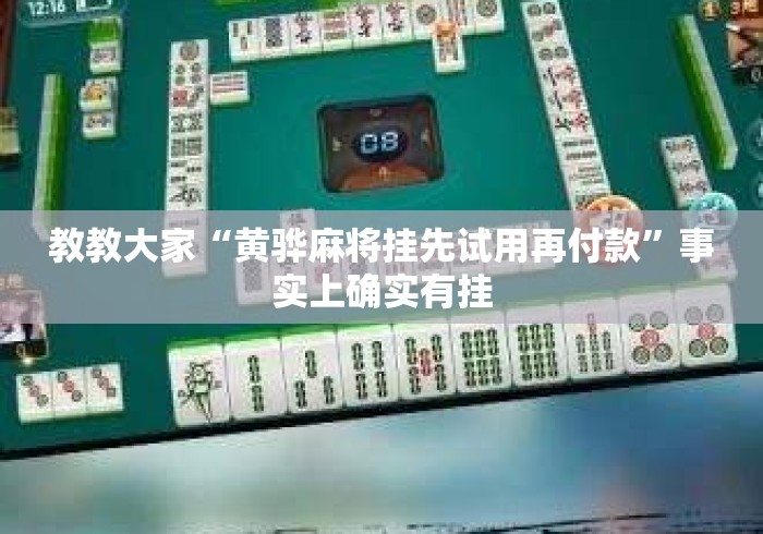 教教大家“黄骅麻将挂先试用再付款	”事实上确实有挂