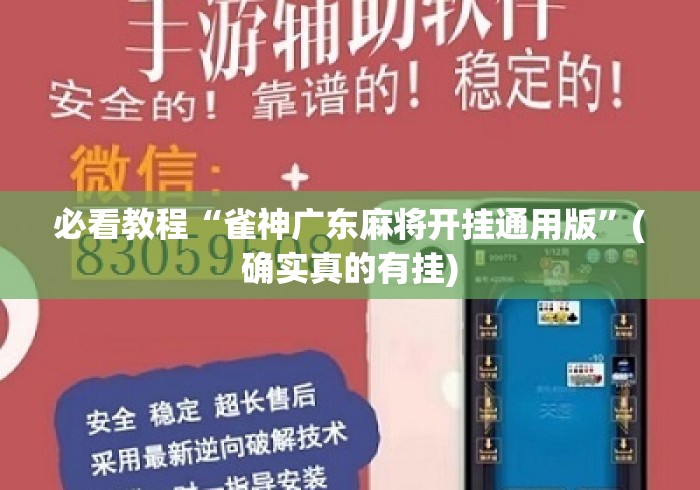 必看教程“雀神广东麻将开挂通用版”(确实真的有挂)