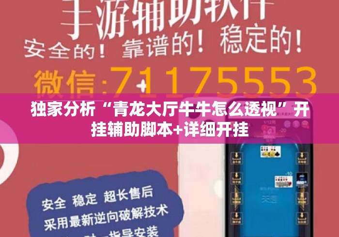 独家分析“青龙大厅牛牛怎么透视”开挂辅助脚本+详细开挂