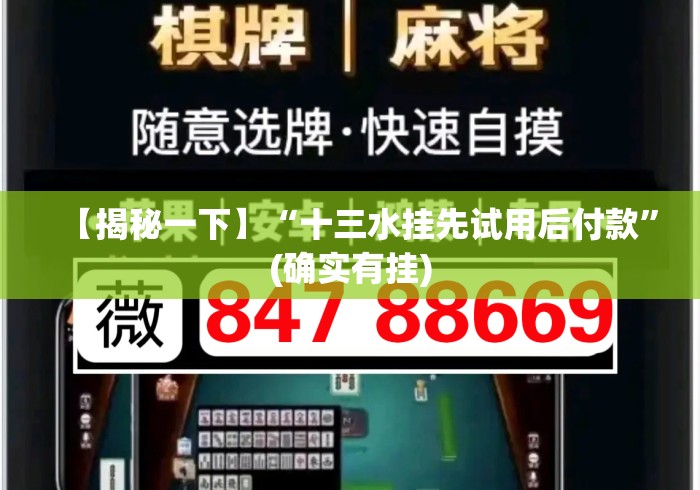 【揭秘一下】“十三水挂先试用后付款”(确实有挂)