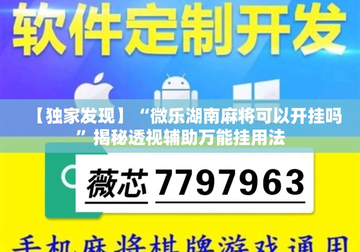 【独家发现】“微乐湖南麻将可以开挂吗	”揭秘透视辅助万能挂用法