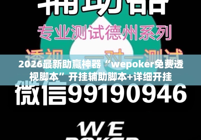 2026最新助赢神器“wepoker免费透视脚本	”开挂辅助脚本+详细开挂