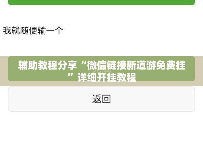 辅助教程分享“微信链接新道游免费挂”详细开挂教程