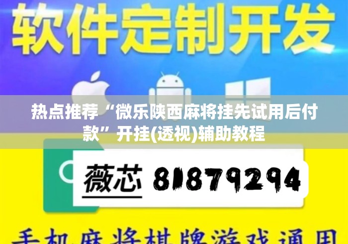 热点推荐“微乐陕西麻将挂先试用后付款”开挂(透视)辅助教程