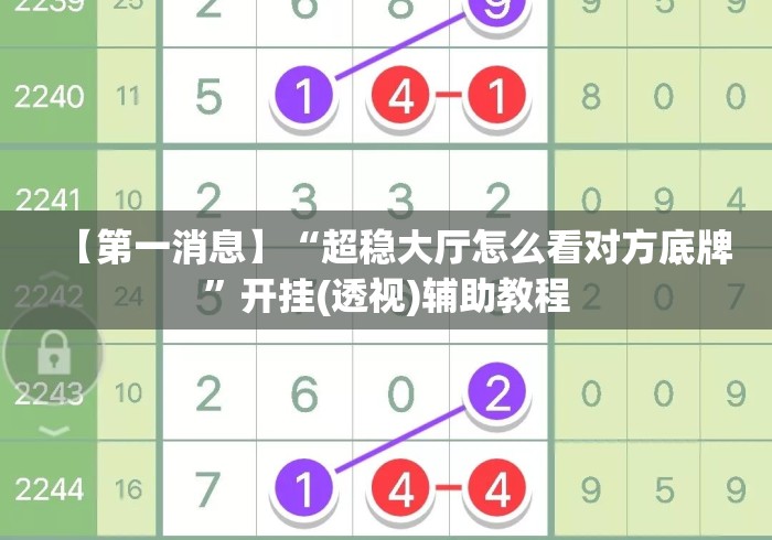 【第一消息】“超稳大厅怎么看对方底牌”开挂(透视)辅助教程