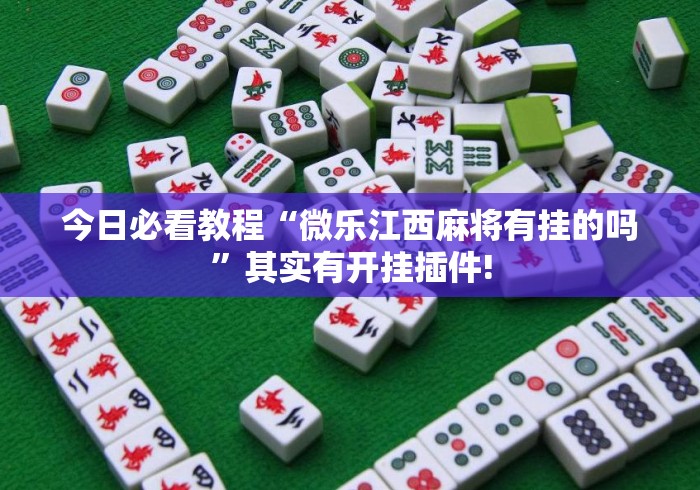 今日必看教程“微乐江西麻将有挂的吗	”其实有开挂插件!