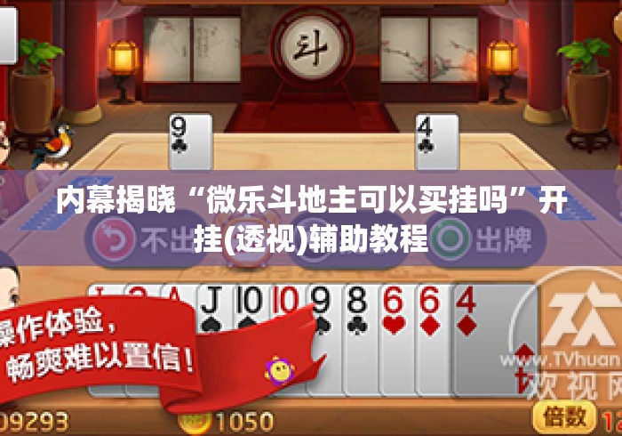 内幕揭晓“微乐斗地主可以买挂吗”开挂(透视)辅助教程